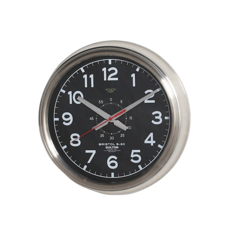 DULTON WALL CLOCK BRISTOL S-30 BLACK φ305mm D.65mm