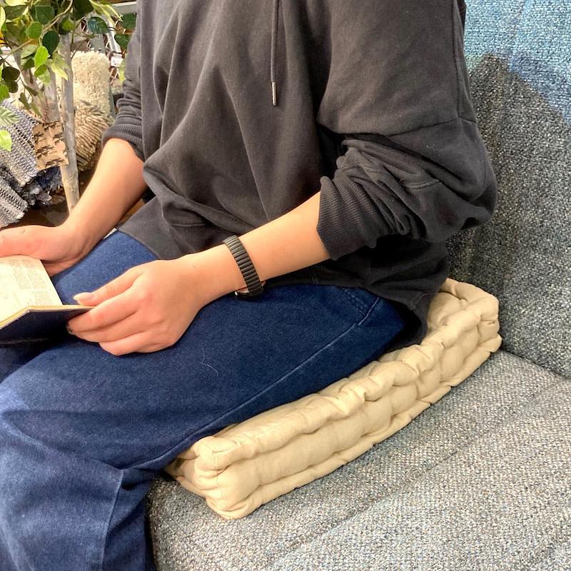 T19-0086/WASHED COTTON SQUARE BOX CUSHION/DULTON/ダルトン