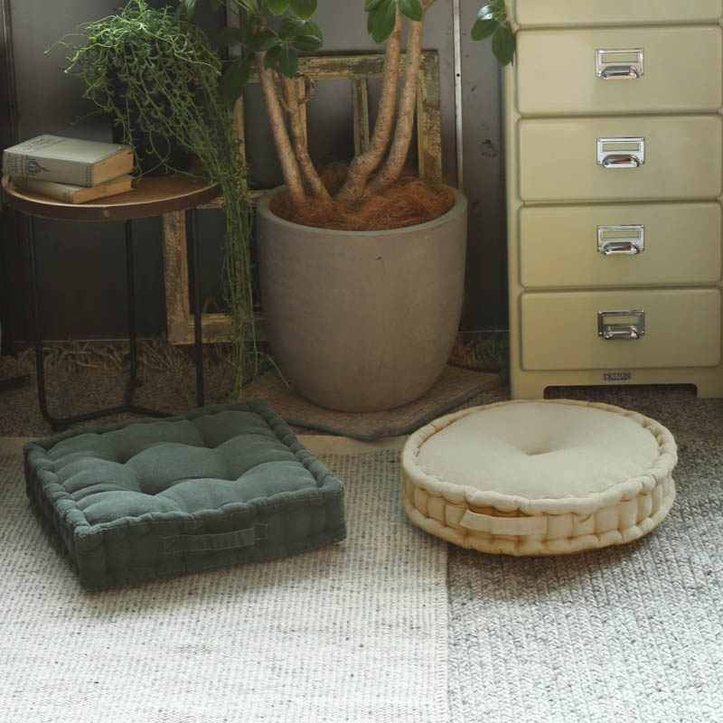 T19-0086/WASHED COTTON SQUARE BOX CUSHION/DULTON/ダルトン