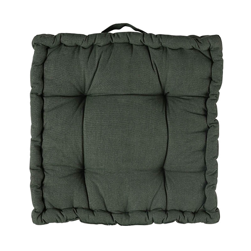 GREEN/T19-0086/WASHED COTTON SQUARE BOX CUSHION/DULTON/ダルトン