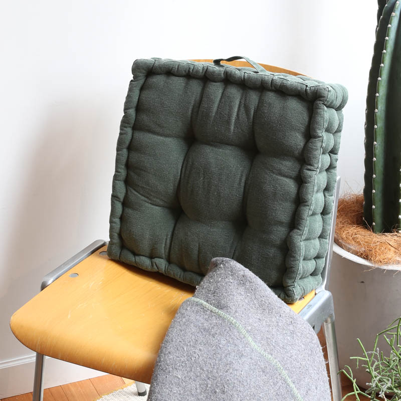 T19-0086/WASHED COTTON SQUARE BOX CUSHION/DULTON/ダルトン